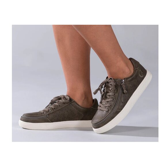 NEW Billy Footwear Women Sneaker Low Top Zip Up Olive Adaptive Size 8 M KF140 - Picture 1 of 5